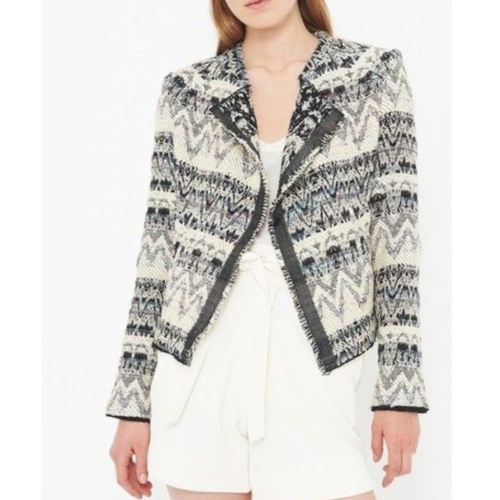 IRO Black and Ivory Kroe Tapestry Jacket